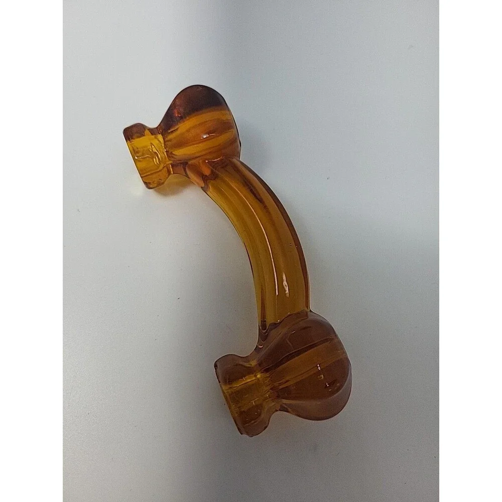 4 Amber Depression Era Style Glass Drawer Pulls Handles Furniture Hardware